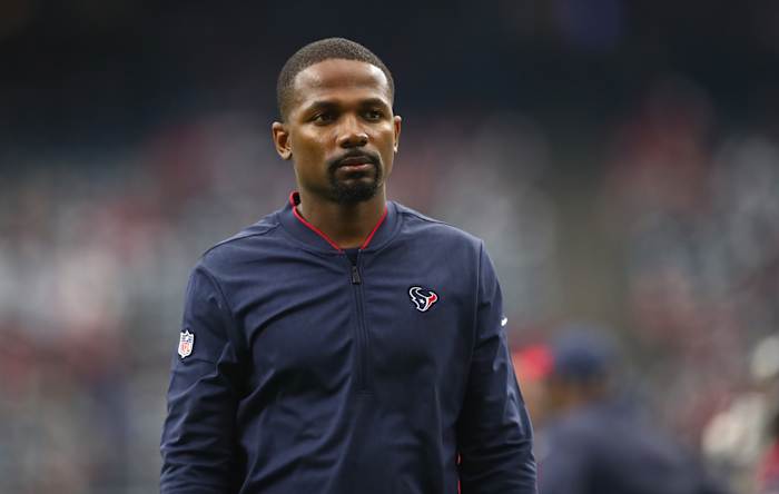 Houston Texans secondary coach Anthony Midget against the Indianapolis Colts during the AFC Wild Card at NRG Stadium.